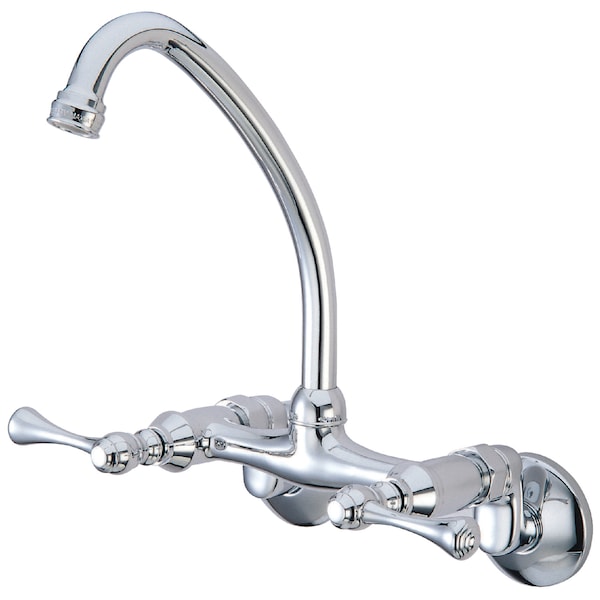 Kingston Brass KS314C 6-Inch Adjustable Center Wall Mount Kitchen Faucet KS314C - main